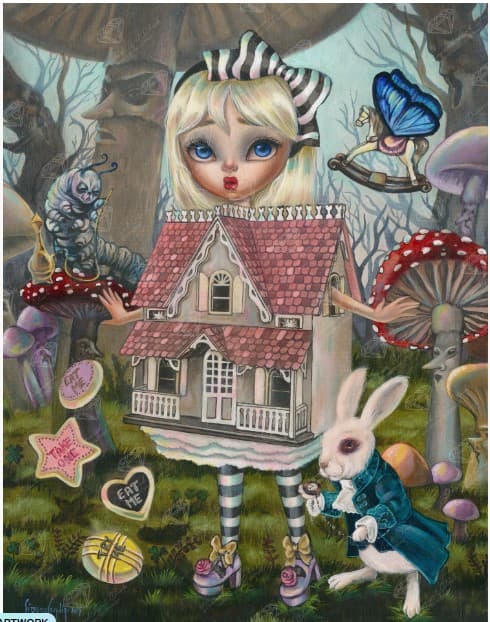 Alice in the white rabbit house