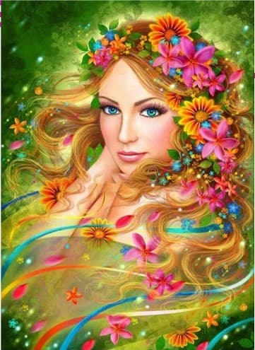 Gold Hair Flower Girl